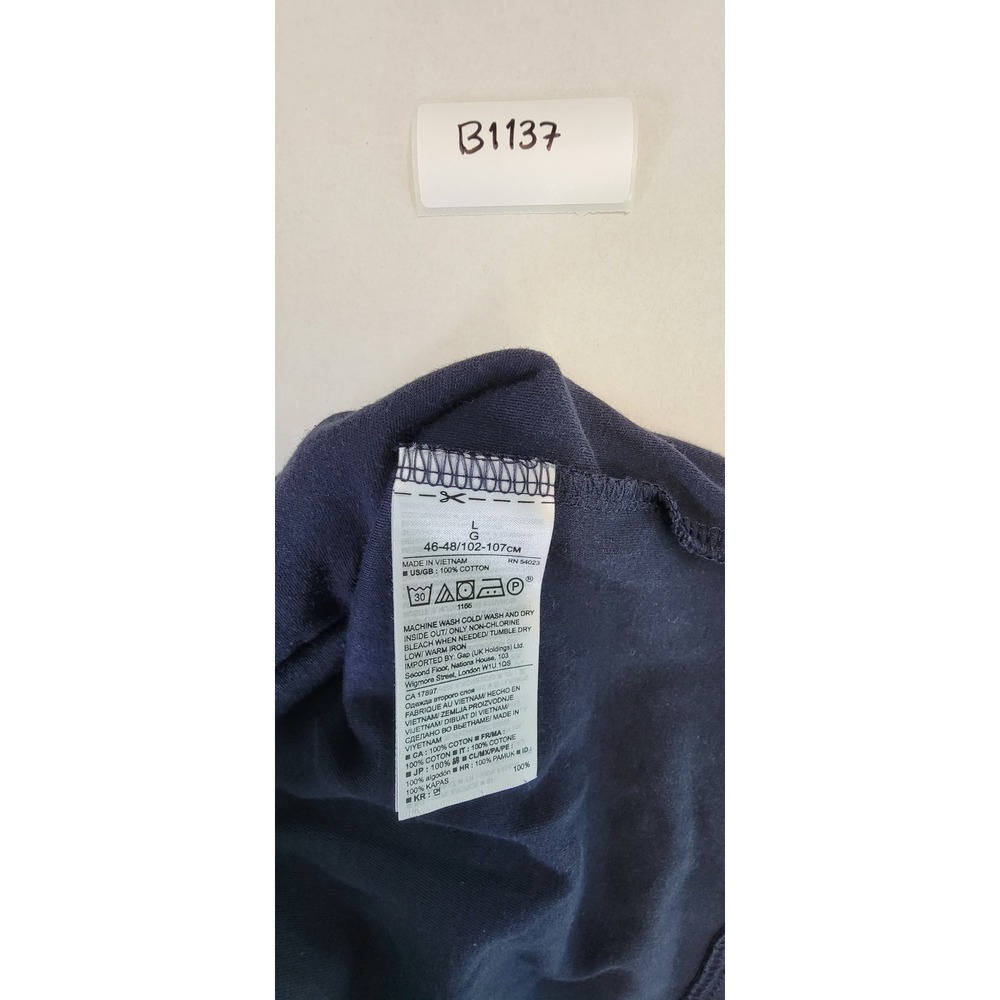 Banana Republic Men's Navy Blue‎ Striped Short Sleeve Polo Shirt Size L - Picture 4 of 5